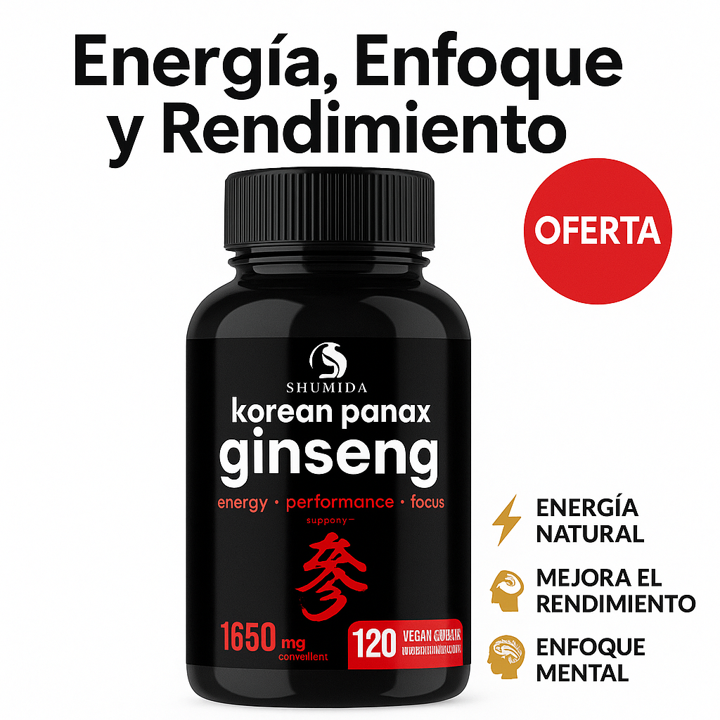 Ginseng Vital 120™ Recarga tu energía, mejora el enfoque y rinde más.