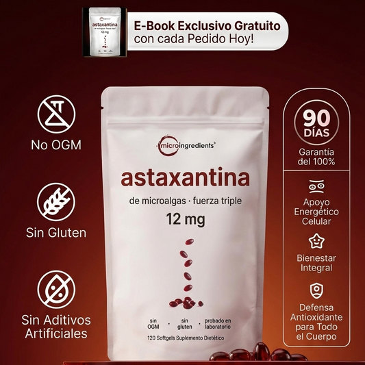 Astaxanthin 12mg - El Antioxidante Más Poderoso de la Naturaleza