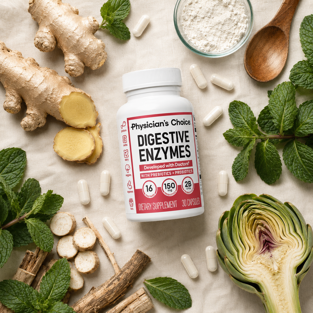 Digestive Enzymes + Prebiotic & Probiotic