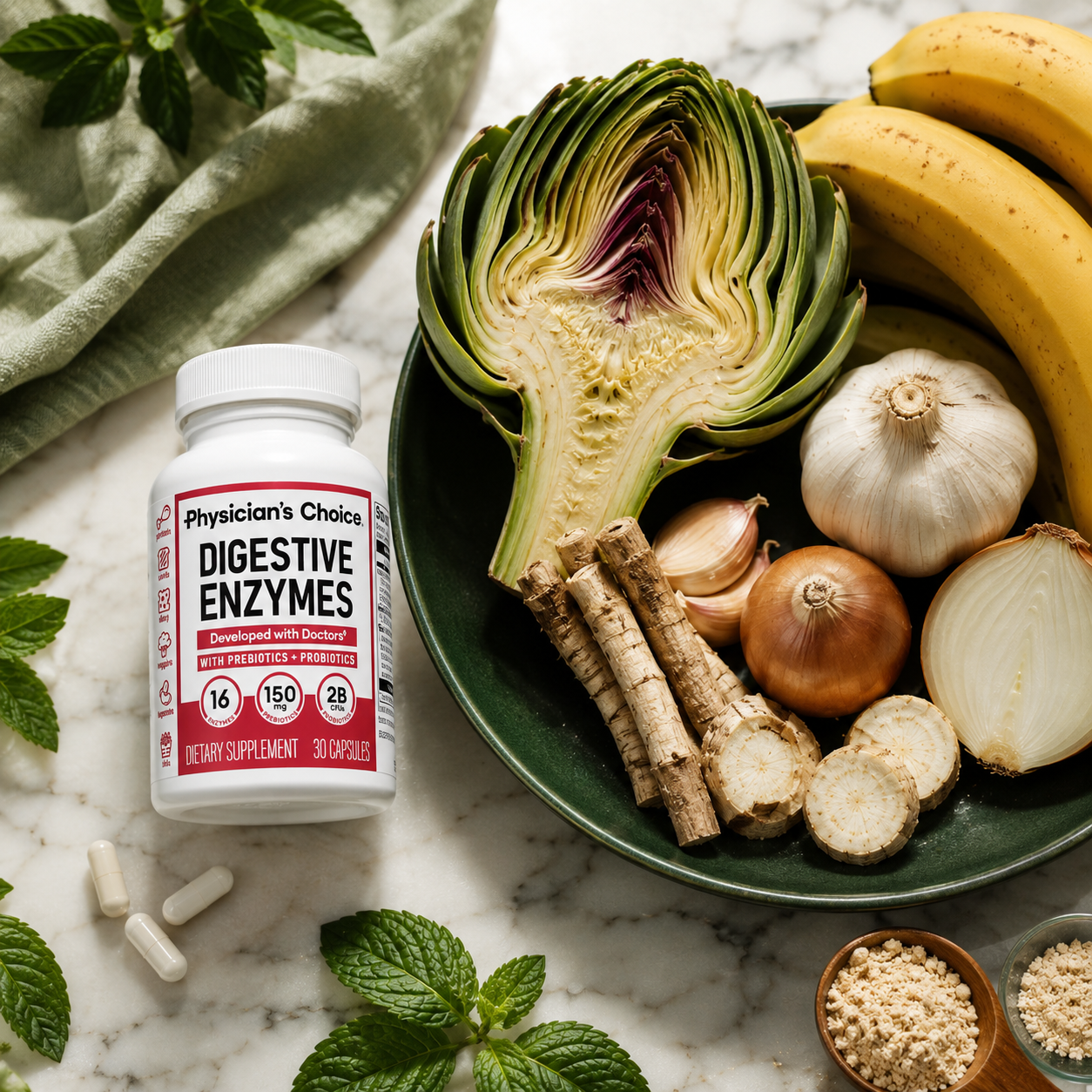 Digestive Enzymes + Prebiotic & Probiotic