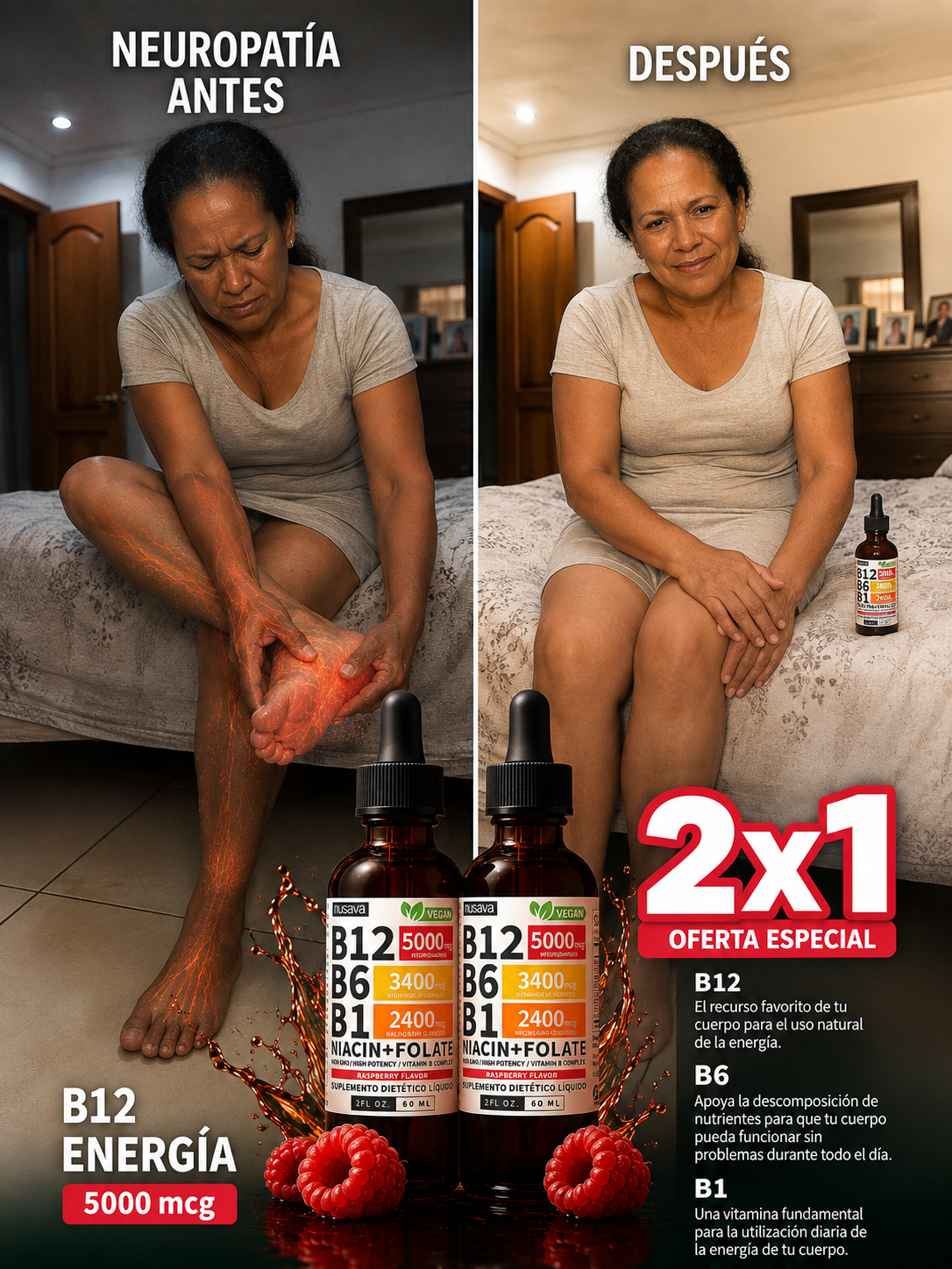 2x1 Vitaminas B12, B6 y B1 Nusava™ — Compra 1 lleva 2