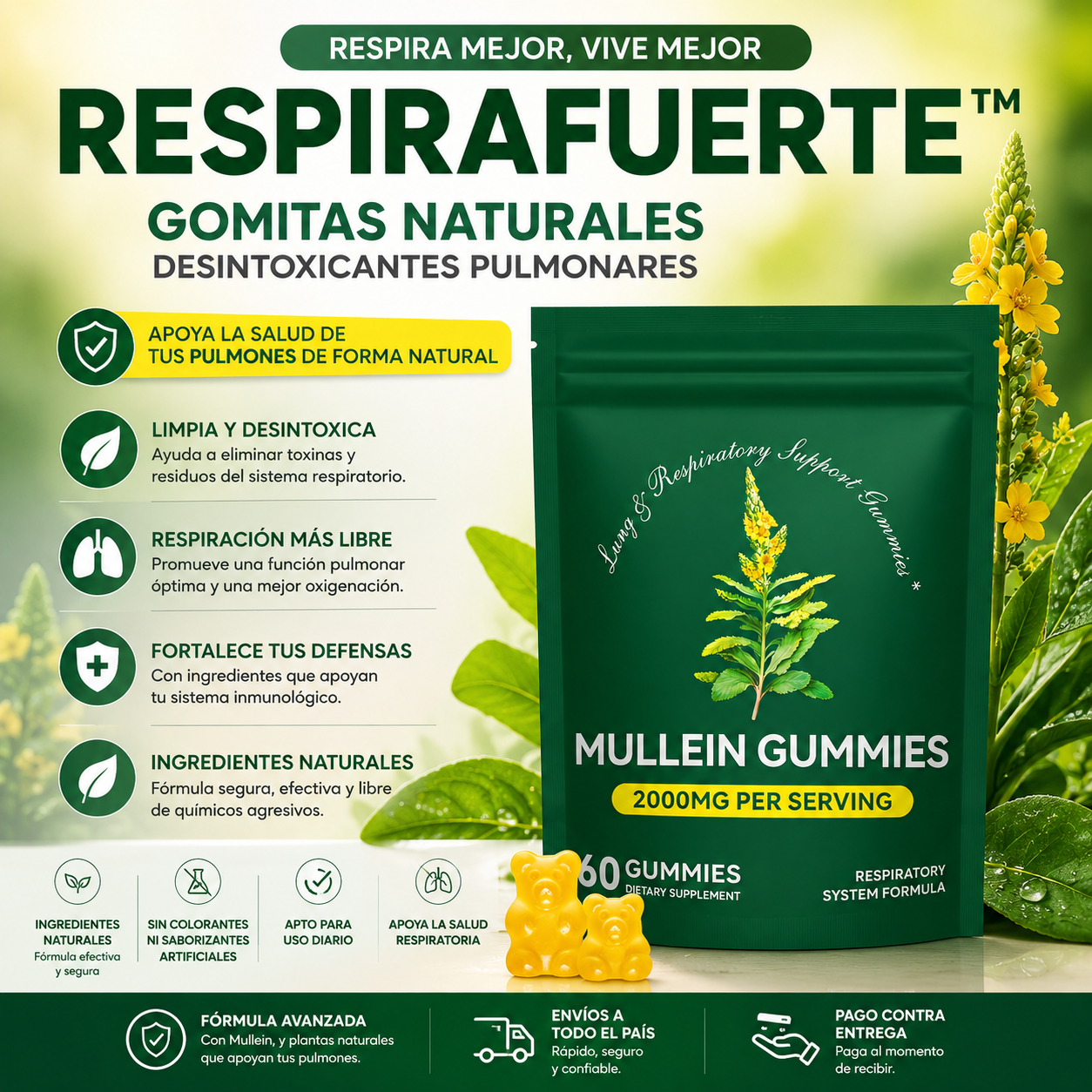 RespiraFuerte™ — Gomitas Naturales Desintoxicantes Pulmonares (60 gomitas)