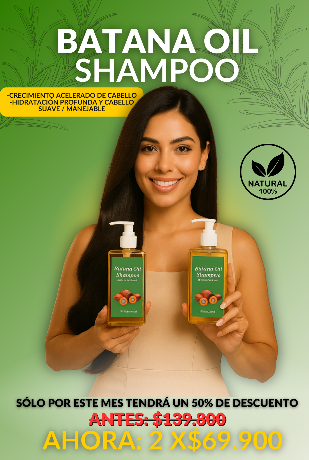 Shampoo Batana Oil crecimiento capilar