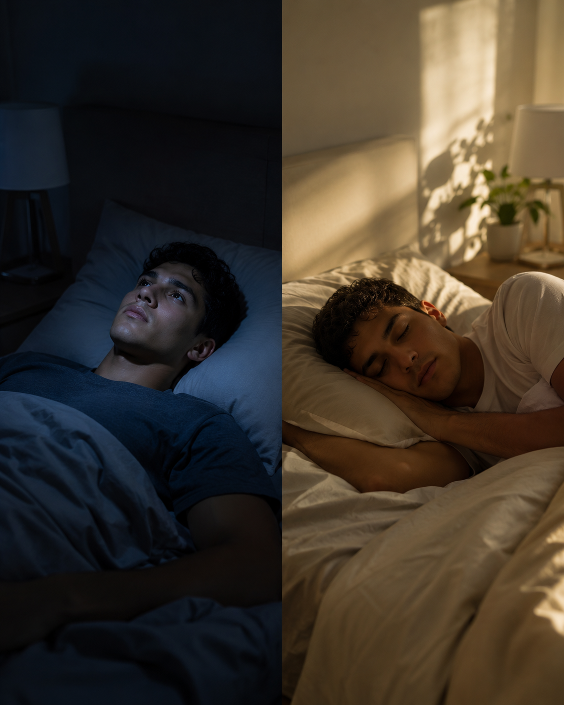 Antes y despues de una rutina de descanso mas equilibrada
