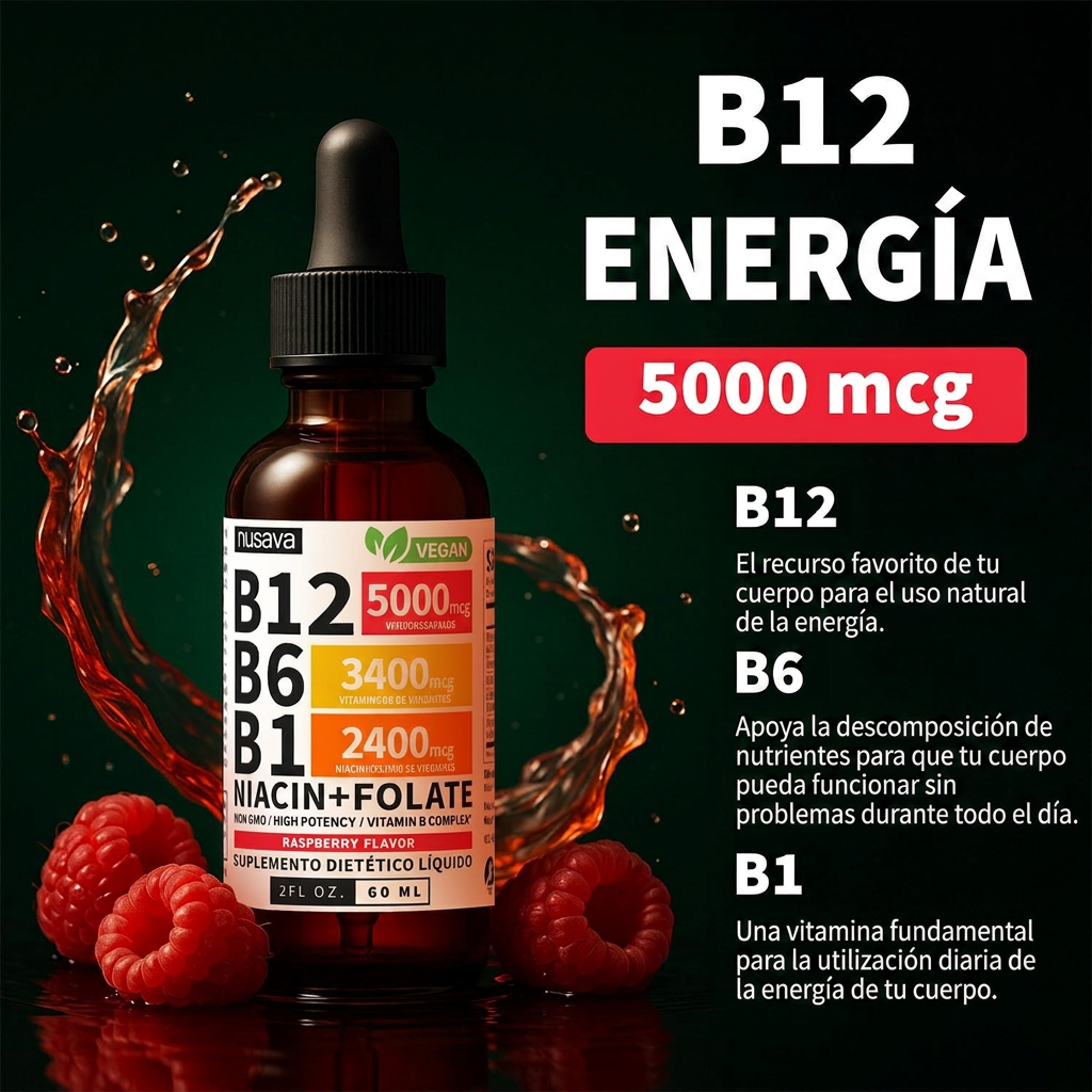 Nusava B12 5000mcg gotas energía