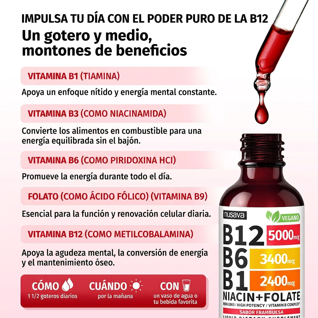 Vitaminas B12 B6 B1 niacina folato
